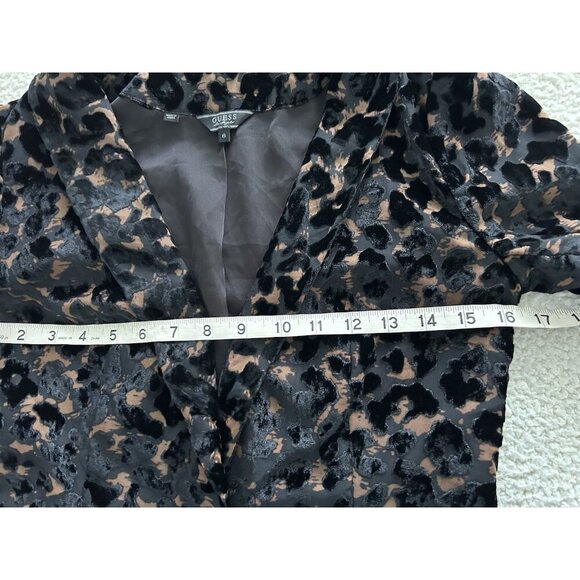 Guess $138 Women's Lisa Leopard Velour Evening Blazer Brown/Black Size 6 - Picture 9 of 9